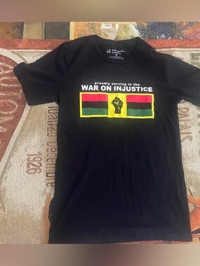 proudly serving in the WAR ON INJUSTICE T-shirt Sz S Equal Justice Initiative